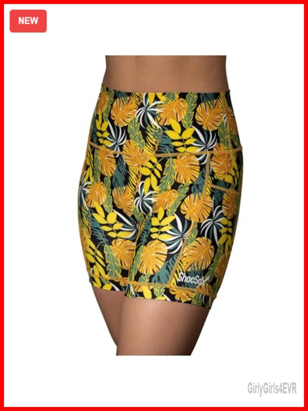 Women's Compression Running Shorts 5" High Rise No-Ride Leg Grippers Pockets